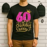 60 Year Old Gifts 60th Birthday Queen Diamond Crown Pink T-Shirt thumb 6