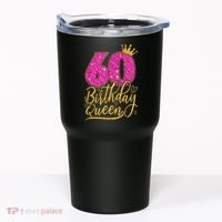 60 Year Old Gifts 60th Birthday Queen Diamond Crown Pink Tumbler thumb 0