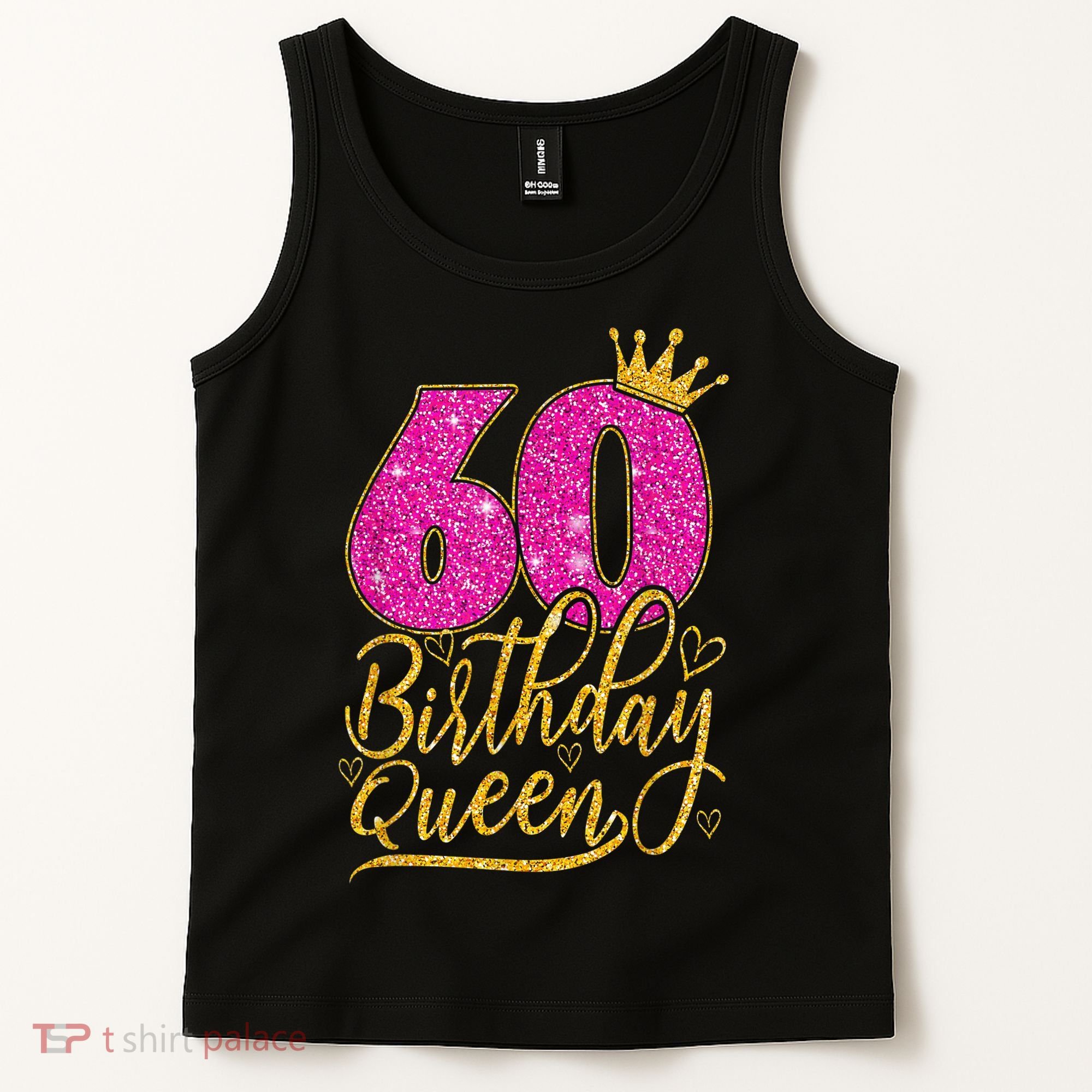 60 Year Old Gifts 60th Birthday Queen Diamond Crown Pink Tank Top
