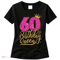 60 Year Old Gifts 60th Birthday Queen Diamond Crown Pink Women's T-Shirt thumb 0