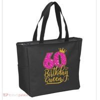 60 Year Old Gifts 60th Birthday Queen Diamond Crown Pink Tote Bag thumb 2