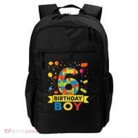 6 Year Old Building Blocks 6th Birthday Boy Backpack thumb 0