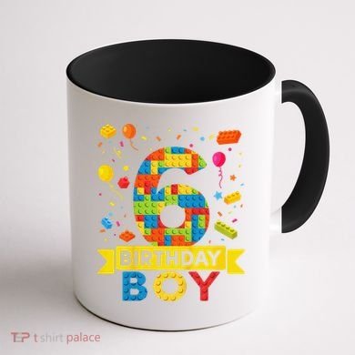 6 Year Old Building Blocks 6th Birthday Boy Coffee Mug back