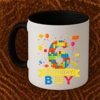 6 Year Old Building Blocks 6th Birthday Boy Coffee Mug thumb 2