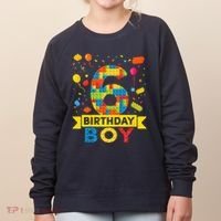6 Year Old Building Blocks 6th Birthday Boy Women's Sweatshirt thumb 0