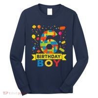 6 Year Old Building Blocks 6th Birthday Boy Long Sleeve Shirt thumb 0