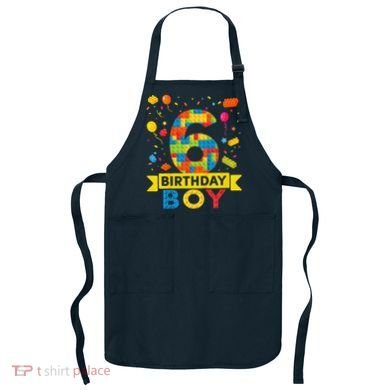 6 Year Old Building Blocks 6th Birthday Boy Apron