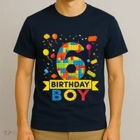 6 Year Old Building Blocks 6th Birthday Boy T-Shirt thumb 3
