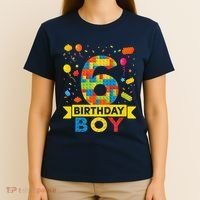 6 Year Old Building Blocks 6th Birthday Boy T-Shirt thumb 4