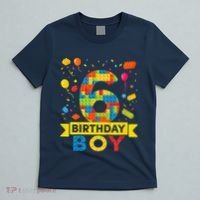 6 Year Old Building Blocks 6th Birthday Boy T-Shirt thumb 5