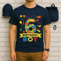 6 Year Old Building Blocks 6th Birthday Boy T-Shirt thumb 6