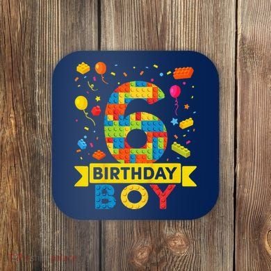 6 Year Old Building Blocks 6th Birthday Boy Coaster