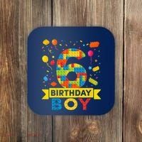 6 Year Old Building Blocks 6th Birthday Boy Coaster thumb 0