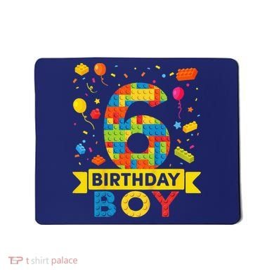 6 Year Old Building Blocks 6th Birthday Boy Mousepad
