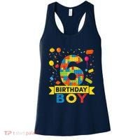 6 Year Old Building Blocks 6th Birthday Boy Women's Tank Top thumb 0