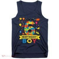 6 Year Old Building Blocks 6th Birthday Boy Tank Top thumb 0