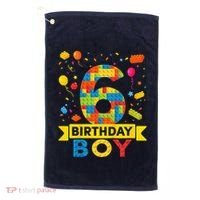 6 Year Old Building Blocks 6th Birthday Boy Golf Towel thumb 0