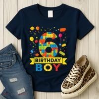 6 Year Old Building Blocks 6th Birthday Boy Women's T-Shirt thumb 3