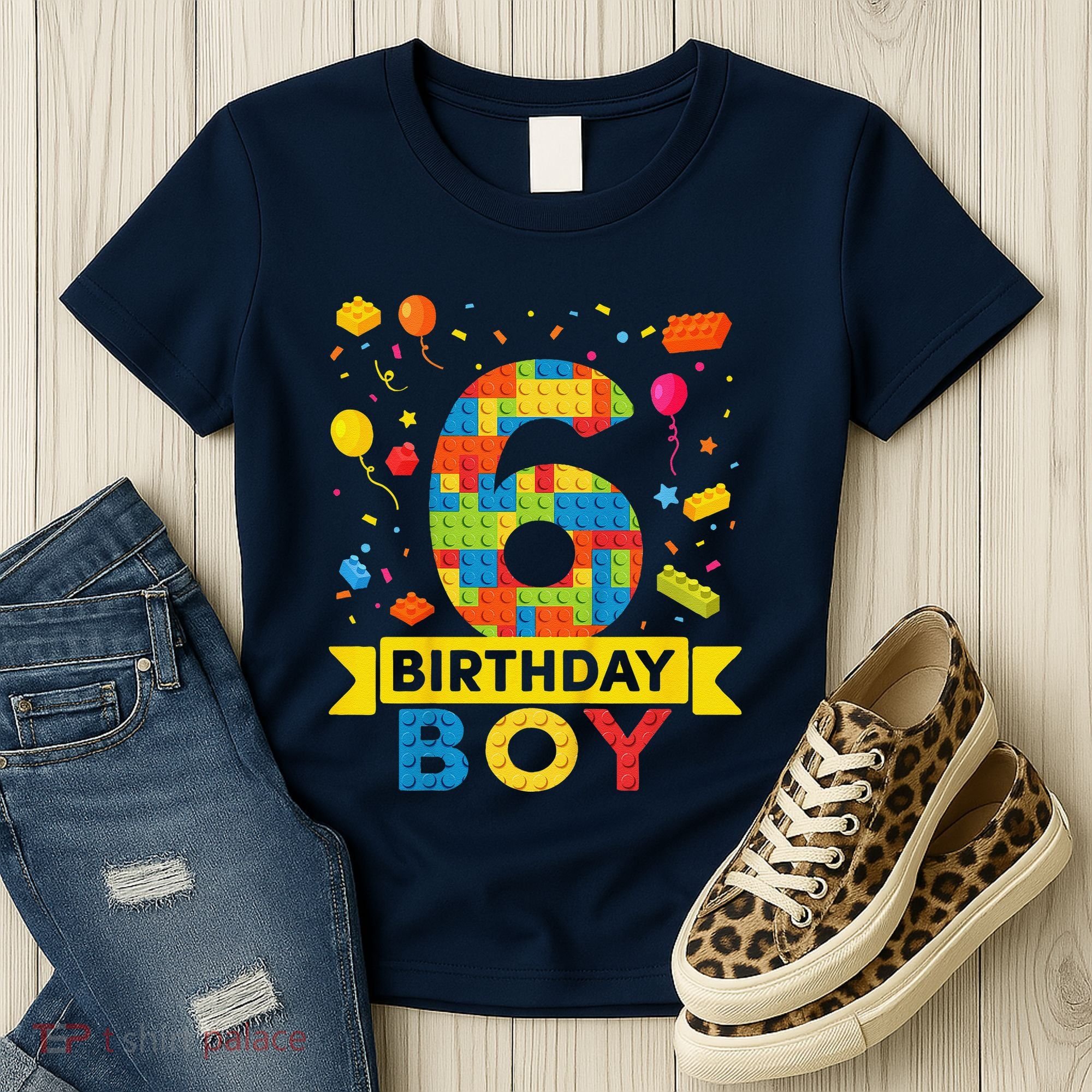 6 Year Old Building Blocks 6th Birthday Boy Women's T-Shirt