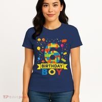 6 Year Old Building Blocks 6th Birthday Boy Women's T-Shirt thumb 4