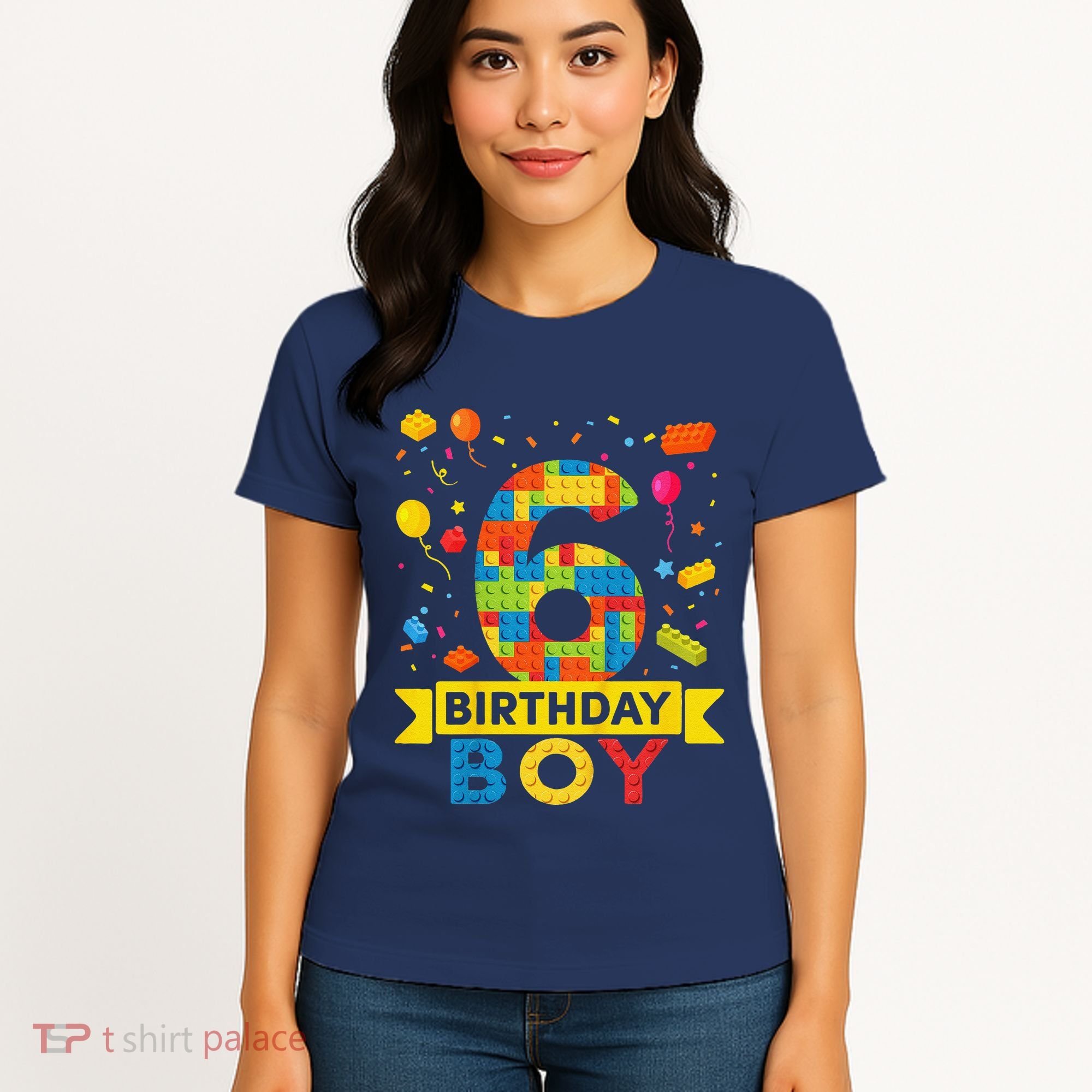 6 Year Old Building Blocks 6th Birthday Boy Women's T-Shirt