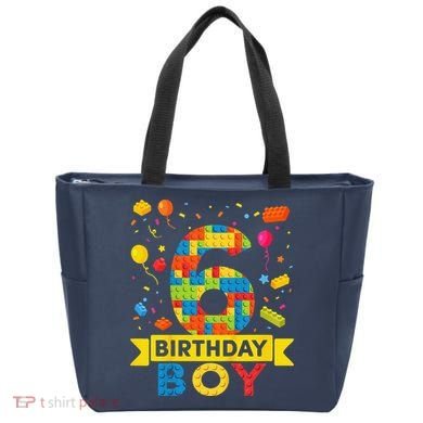 6 Year Old Building Blocks 6th Birthday Boy Tote Bag