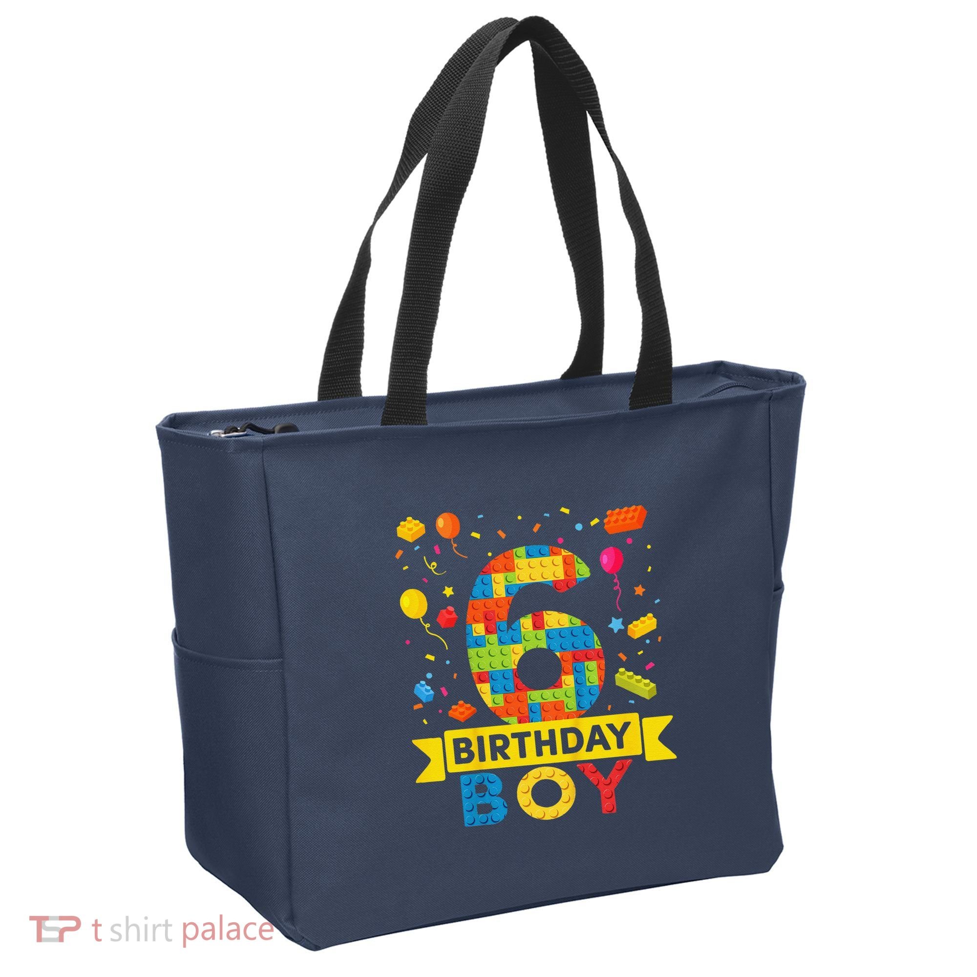 6 Year Old Building Blocks 6th Birthday Boy Tote Bag