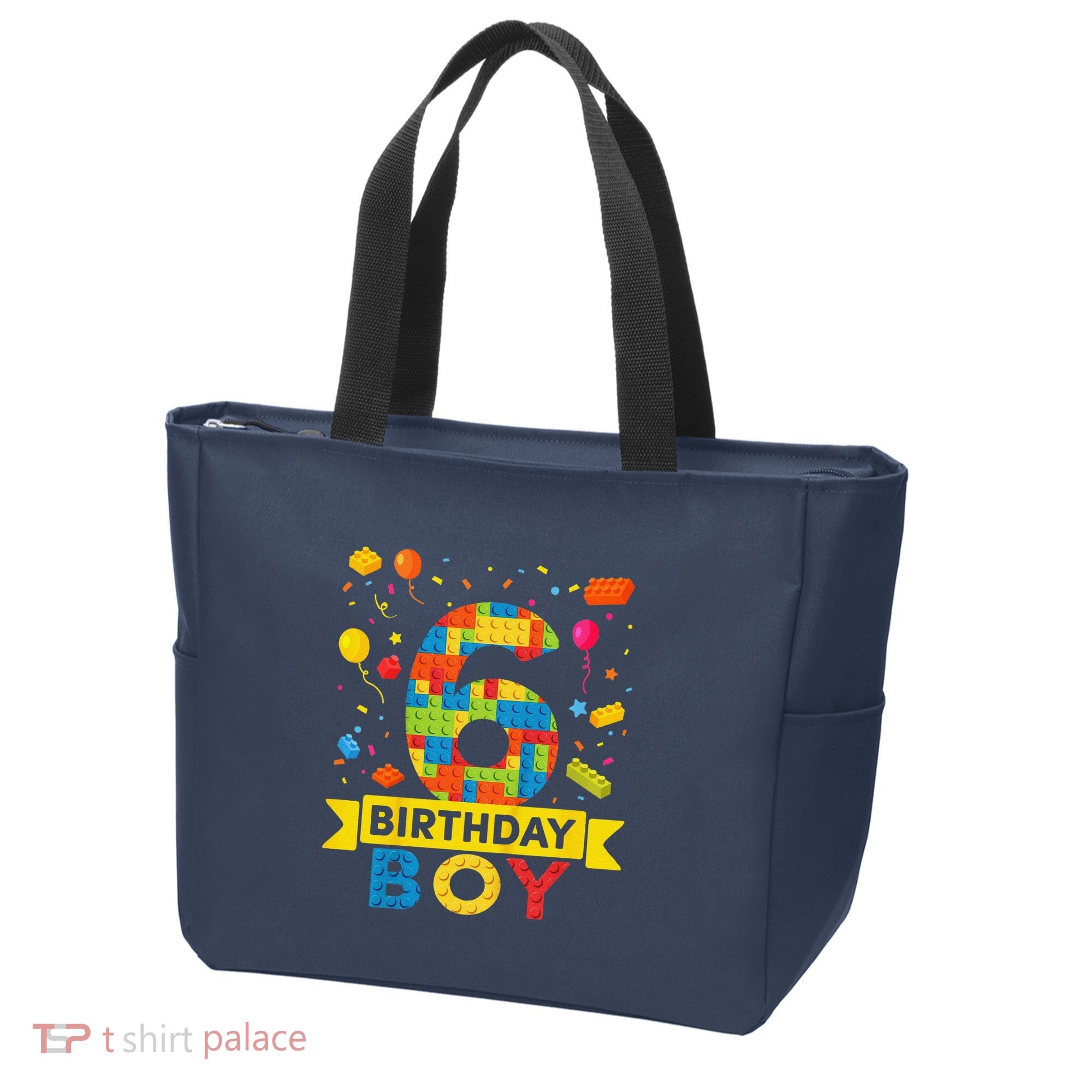 6 Year Old Building Blocks 6th Birthday Boy Tote Bag