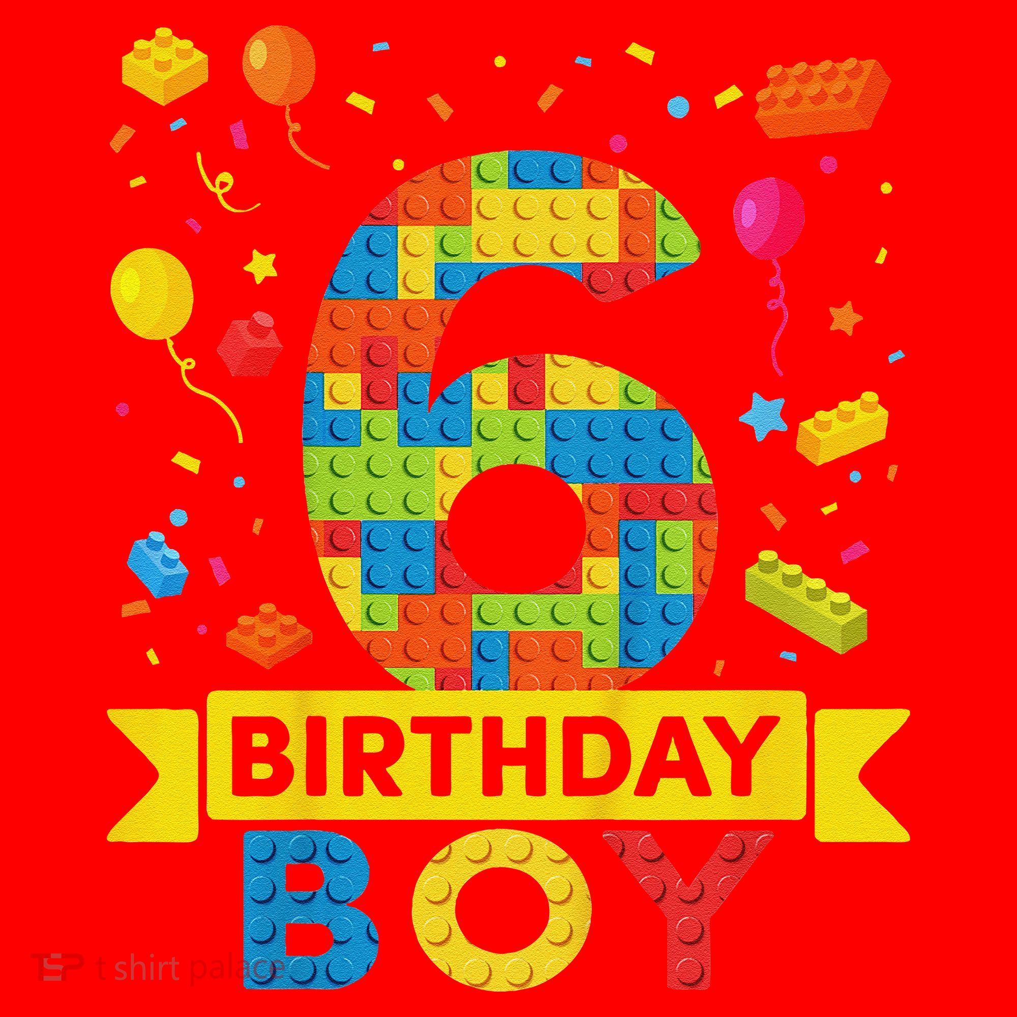 6 Year Old Building Blocks 6th Birthday Boy Santa Hat
