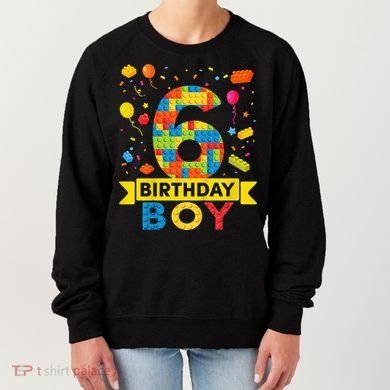 6 Year Old Building Blocks 6th Birthday Women's Sweatshirt