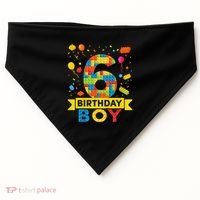 6 Year Old Building Blocks 6th Birthday USA-Made Doggie Bandana thumb 0