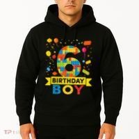 6 Year Old Building Blocks 6th Birthday Hoodie thumb 2