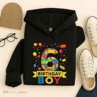 6 Year Old Building Blocks 6th Birthday Hoodie thumb 4