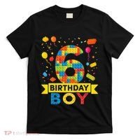 6 Year Old Building Blocks 6th Birthday T-Shirt thumb 0