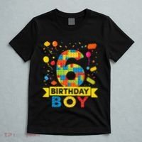 6 Year Old Building Blocks 6th Birthday T-Shirt thumb 5