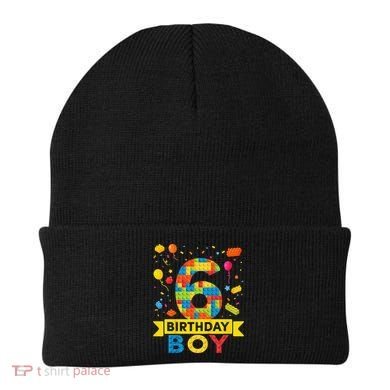 6 Year Old Building Blocks 6th Birthday Beanie