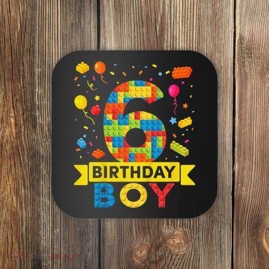 6 Year Old Building Blocks 6th Birthday Coaster
