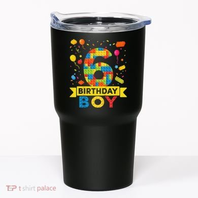 6 Year Old Building Blocks 6th Birthday Tumbler