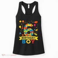 6 Year Old Building Blocks 6th Birthday Women's Tank Top thumb 0
