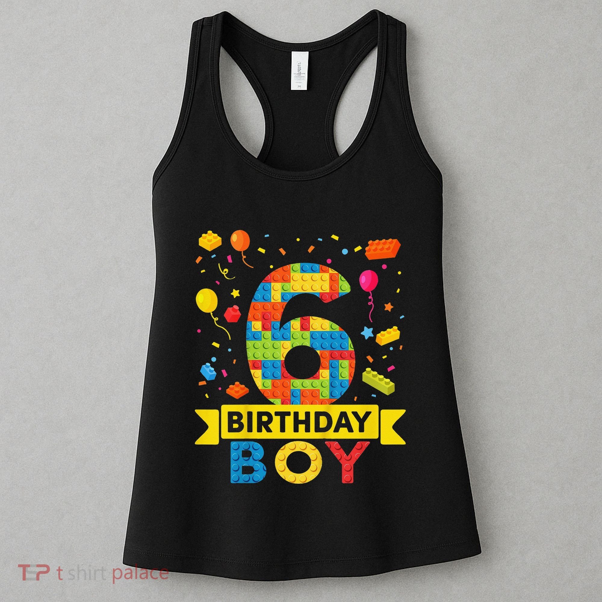 6 Year Old Building Blocks 6th Birthday Women's Tank Top
