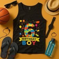 6 Year Old Building Blocks 6th Birthday Tank Top thumb 4
