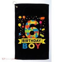 6 Year Old Building Blocks 6th Birthday Golf Towel thumb 0
