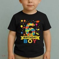 6 Year Old Building Blocks 6th Birthday Toddler T-Shirt thumb 2