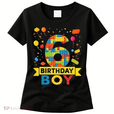 6 Year Old Building Blocks 6th Birthday Women's T-Shirt