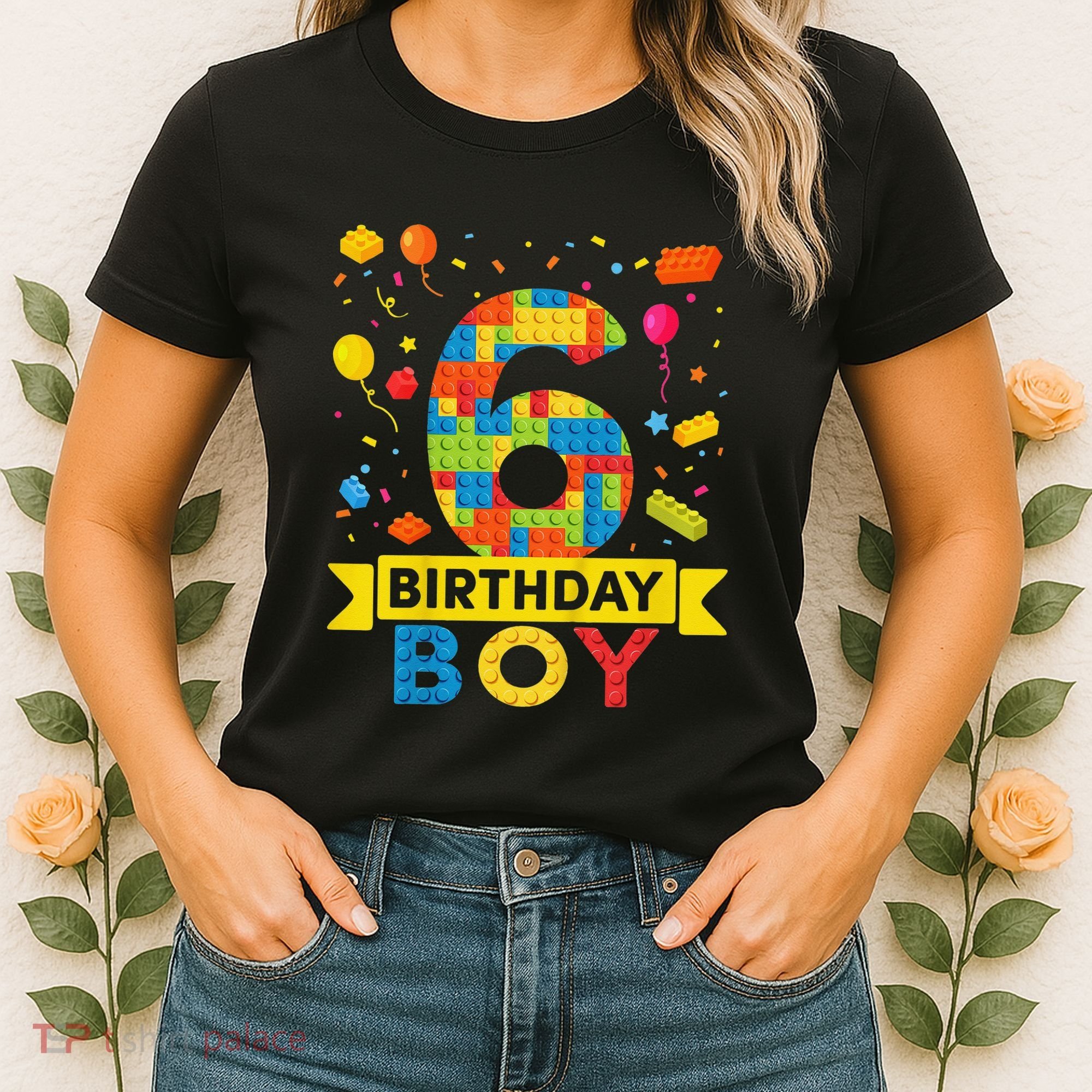 6 Year Old Building Blocks 6th Birthday Women's T-Shirt