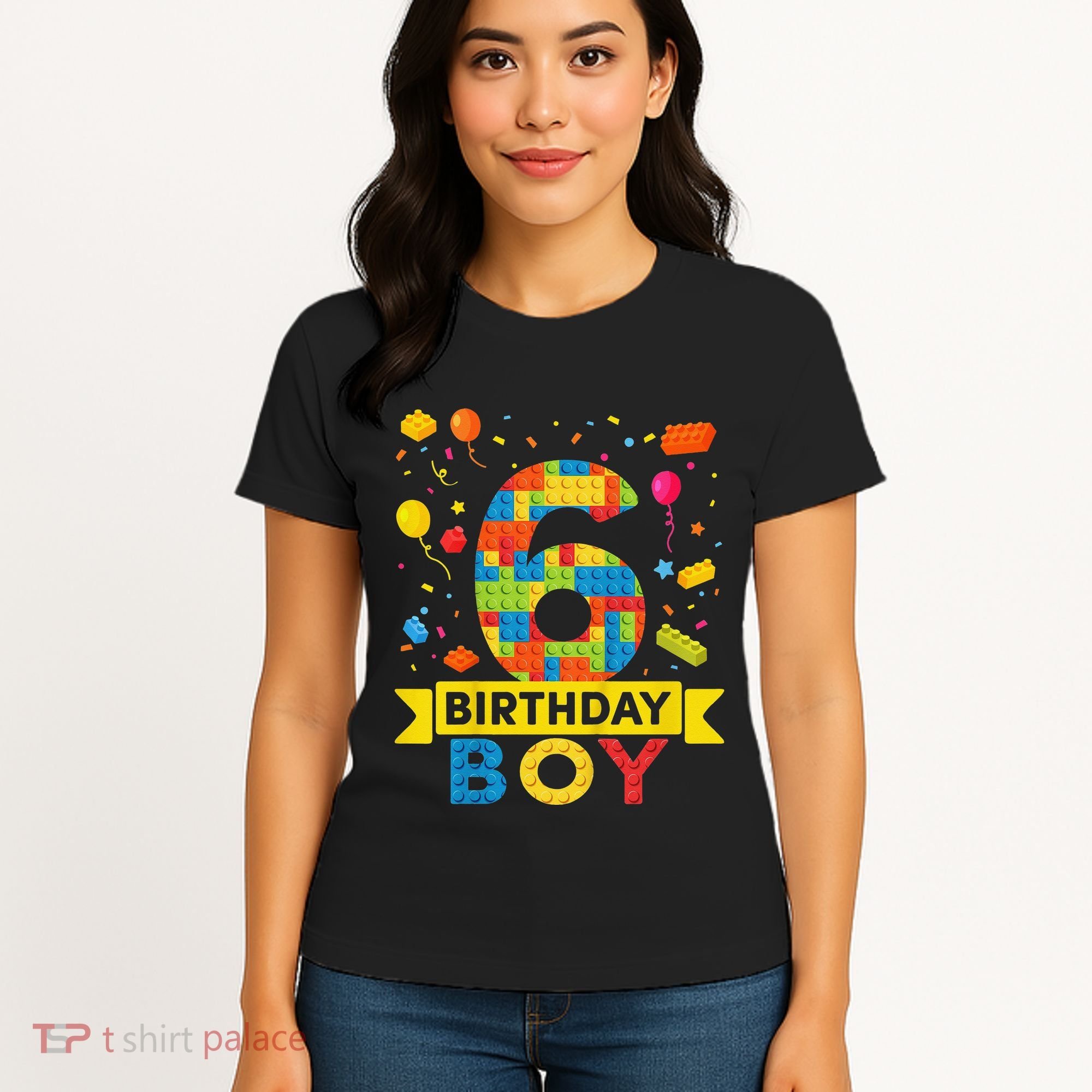 6 Year Old Building Blocks 6th Birthday Women's T-Shirt