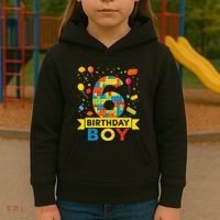 6 Year Old Building Blocks 6th Birthday Kids Hoodie thumb 3