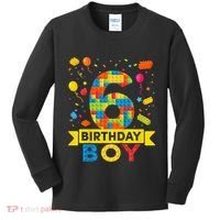 6 Year Old Building Blocks 6th Birthday Kids Long Sleeve Shirt thumb 0