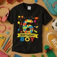6 Year Old Building Blocks 6th Birthday Kids T-Shirt thumb 3