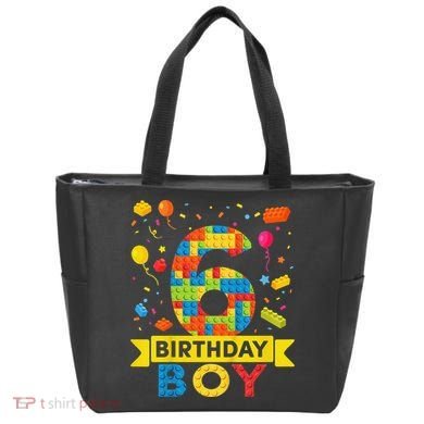 6 Year Old Building Blocks 6th Birthday Tote Bag